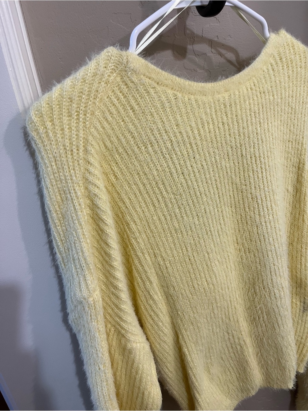 Soft Knit Crewneck Sweater - Pale Yellow